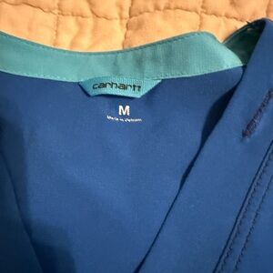 Carhartt Teal and Blue V-Neck Top